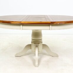 Apvalus medinis išskleidžiamas valgomojo stalas 112×112(+40)x75,5 cm