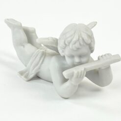 Porcelianinė fleita grojančio angelo statulėlė 8×4,5×4,5 cm