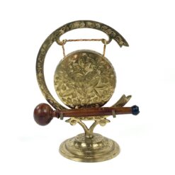 Indiškas žalvarinis stalinis gongas 8x13x16,5 cm