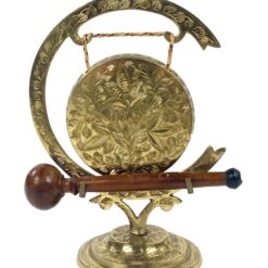 Indiškas žalvarinis stalinis gongas 8x13x16,5 cm