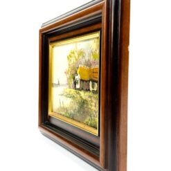 Aliejiniais dažais ant drobės tapytas pavasario peizažas medžio rėme 3x27x22 cm