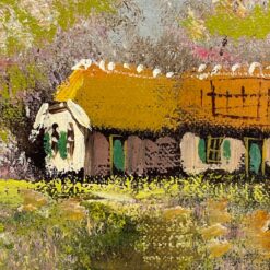 Aliejiniais dažais ant drobės tapytas pavasario peizažas medžio rėme 3x27x22 cm