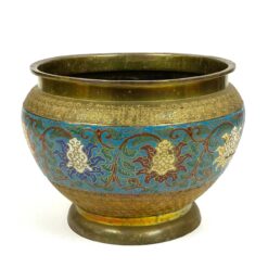 Rytietiškas žalvarinis emaliuotas vazonas 30x30x22 cm