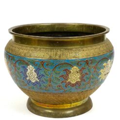 Rytietiškas žalvarinis emaliuotas vazonas 30x30x22 cm