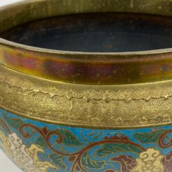 Rytietiškas žalvarinis emaliuotas vazonas 30x30x22 cm