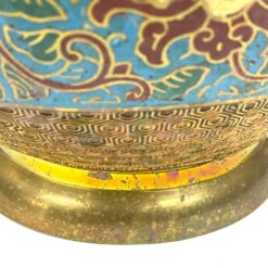 Rytietiškas žalvarinis emaliuotas vazonas 30x30x22 cm