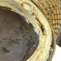 Rytietiškas žalvarinis emaliuotas vazonas 30x30x22 cm