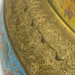 Rytietiškas žalvarinis emaliuotas vazonas 30x30x22 cm