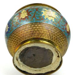 Rytietiškas žalvarinis emaliuotas vazonas 30x30x22 cm