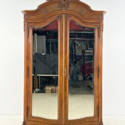 Barokinio stiliaus riešutmedžio dviejų durų spinta su veidrodžiais 62x140x251 cm