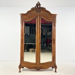 Barokinio stiliaus riešutmedžio dviejų durų spinta su veidrodžiais 62x140x251 cm