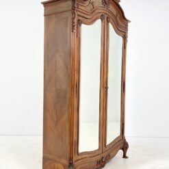 Barokinio stiliaus riešutmedžio dviejų durų spinta su veidrodžiais 62x140x251 cm