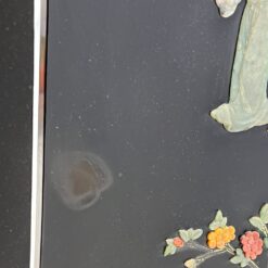 Rytietiška medinė širma su natūralaus akmens dekoracijomis 2,5×184,5×183 cm