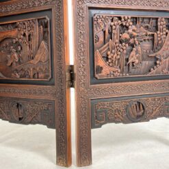 Drožinėta rytietiška medinė širma 2,5x186x183,5 cm