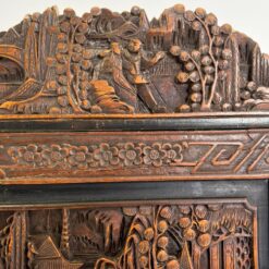 Drožinėta rytietiška medinė širma 2,5x186x183,5 cm