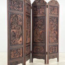 Drožinėta rytietiška medinė širma 2,5x186x183,5 cm