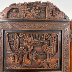 Drožinėta rytietiška medinė širma 2,5x186x183,5 cm