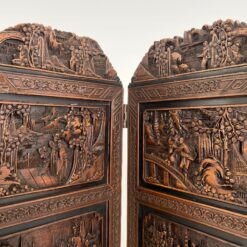 Drožinėta rytietiška medinė širma 2,5x186x183,5 cm