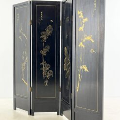 Rytietiška medinė širma su natūralaus akmens dekoracijomis 3x184x182,5 cm