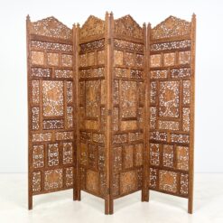 Augalų motyvais drožinėta medinė širma 2x204x185 cm