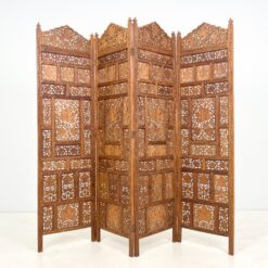 Augalų motyvais drožinėta medinė širma 2x204x185 cm