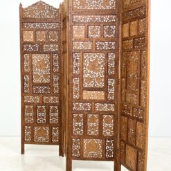 Augalų motyvais drožinėta medinė širma 2x204x185 cm