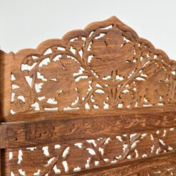 Augalų motyvais drožinėta medinė širma 2x204x185 cm