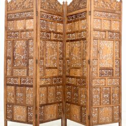 Augalų motyvais drožinėta medinė širma 2x204x185 cm