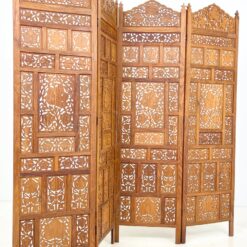 Augalų motyvais drožinėta medinė širma 2x204x185 cm