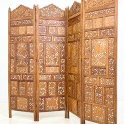 Augalų motyvais drožinėta medinė širma 2x204x185 cm