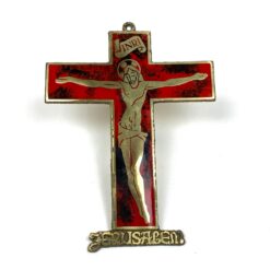 Žalvarinis pakabinamas kryžius su epoksido danga “Jerusalem” 0,5×15,5×21 cm