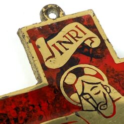 Žalvarinis pakabinamas kryžius su epoksido danga “Jerusalem” 0,5×15,5×21 cm