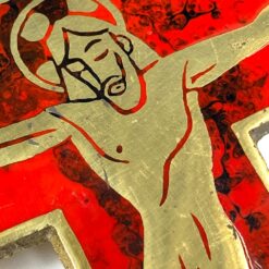 Žalvarinis pakabinamas kryžius su epoksido danga “Jerusalem” 0,5×15,5×21 cm