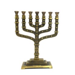 Žalvarinė menora "Jerusalem" 6x19x24,5 cm