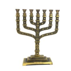 Žalvarinė menora “Jerusalem” 6x19x24,5 cm