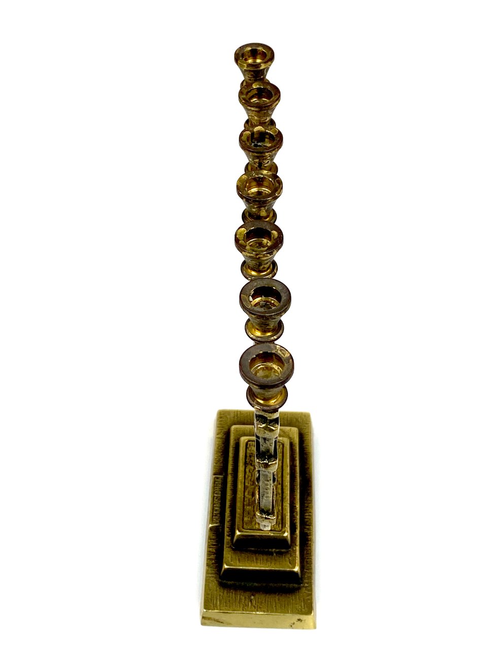 HK1318-zvakides-6 Žalvarinė menora “Jerusalem” 6x19x24,5 cm