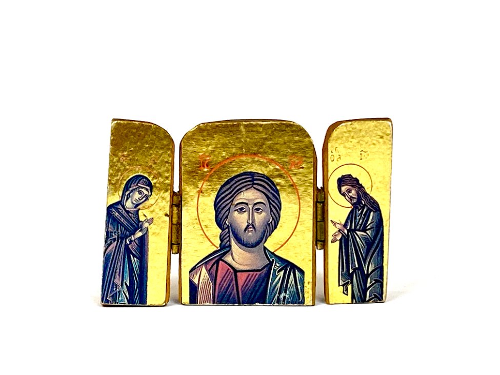 HK1325-religines-skulpturos-ir-paveikslai-2 Ikonų triptikas 1×7,5×4,5 cm