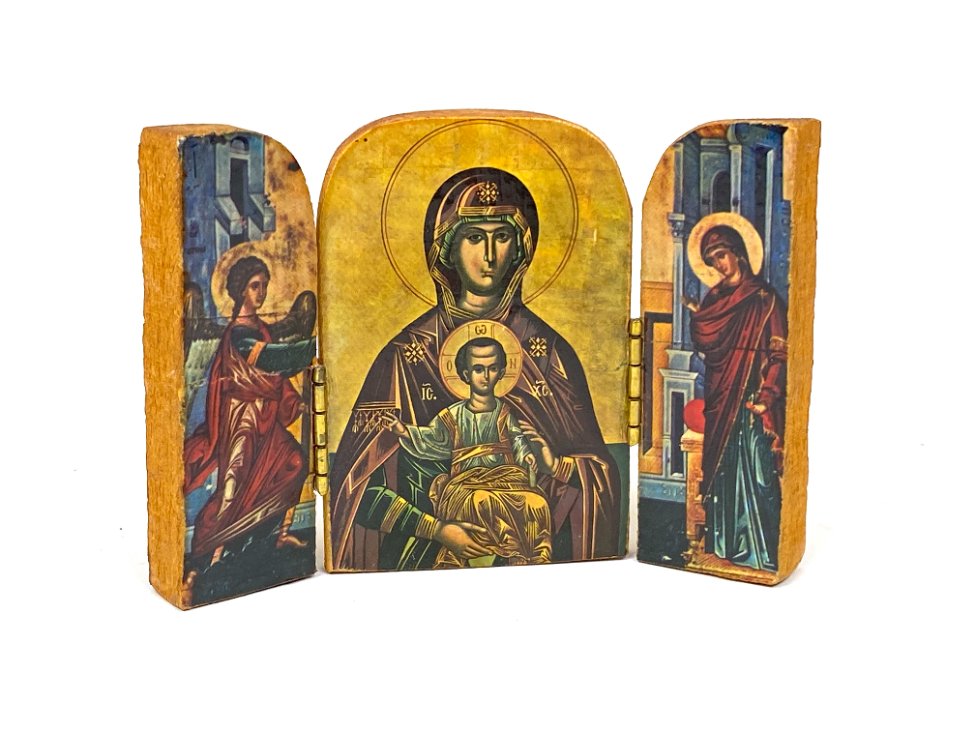 HK1329-religines-skulpturos-ir-paveikslai-2 Ikonų triptikas 1x10x7 cm