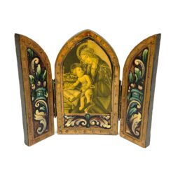 Ikonų triptikas su Sandro Botticelli darbo "Madonna of the Book" printu 2x13x10,5 cm