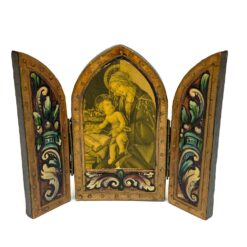 Ikonų triptikas su Sandro Botticelli darbo “Madonna of the Book” printu 2x13x10,5 cm