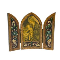 Ikonų triptikas su Sandro Botticelli darbo “Madonna of the Book” printu 2x13x10,5 cm