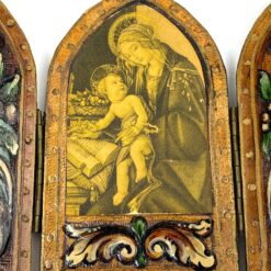 Ikonų triptikas su Sandro Botticelli darbo “Madonna of the Book” printu 2x13x10,5 cm