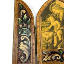 Ikonų triptikas su Sandro Botticelli darbo “Madonna of the Book” printu 2x13x10,5 cm