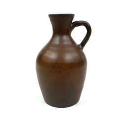 Keramikinė rudos spalvos ąsočio tipo vaza 8,5x10x15,5 cm