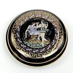 Graikiška keramikinė rankų darbo dėžutė su antikiniais motyvais 9x9x3 cm