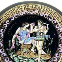 Graikiška keramikinė rankų darbo dėžutė su antikiniais motyvais 9x9x3 cm