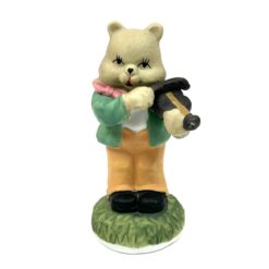 Porcelianinė smuiku grojančio meškino statula 5,5x5,5x11 cm