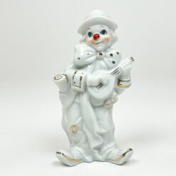 Porcelianinė mandolina grojančio klouno statula 6x7,5x14,5 cm