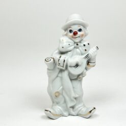 Porcelianinė mandolina grojančio klouno statula 6×7,5×14,5 cm