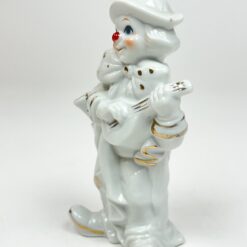 Porcelianinė mandolina grojančio klouno statula 6×7,5×14,5 cm